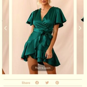 Selfie Leslie - Cami Angel Sleeve Faux Wrap Dress